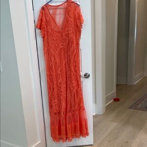 torrid sheer mesh lace  two piece dress